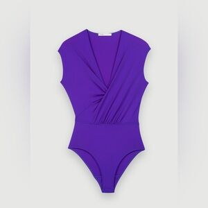 Maje Low-cut Bodysuit, Size 1 (Size Small)